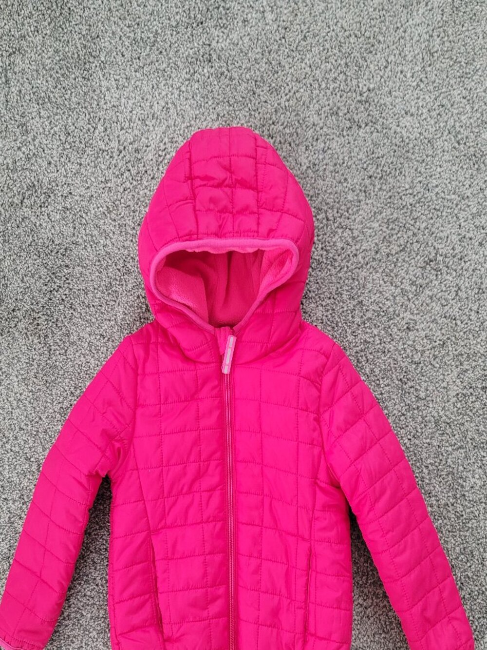 Cat & Jack Toddler Puffer Jacket Dark Pink Hooded Fleece Lined Size 3T 2025